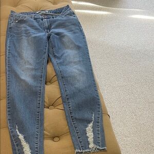Distressed Blue Skinny Jeans